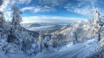 beautiful winter nature landscape amazing mountain photo