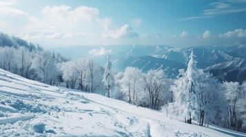 beautiful winter nature landscape amazing mountain photo