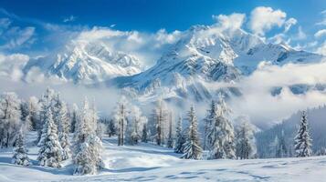 beautiful winter nature landscape amazing mountain photo