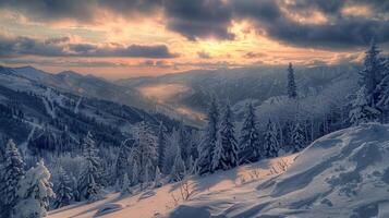 beautiful winter nature landscape amazing mountain photo