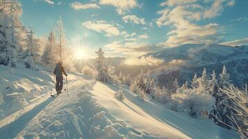 beautiful winter nature landscape amazing mountain photo