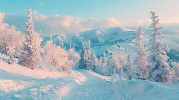 beautiful winter nature landscape amazing mountain photo