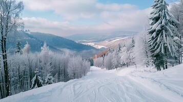 beautiful winter nature landscape amazing mountain photo