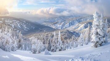 beautiful winter nature landscape amazing mountain photo