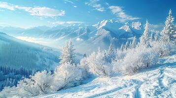 beautiful winter nature landscape amazing mountain photo