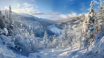 beautiful winter nature landscape amazing mountain photo