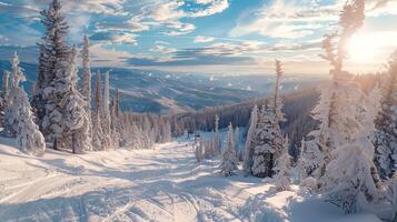 beautiful winter nature landscape amazing mountain photo