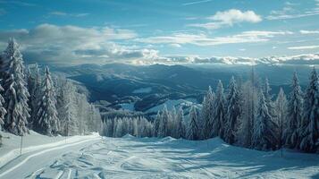 beautiful winter nature landscape amazing mountain photo