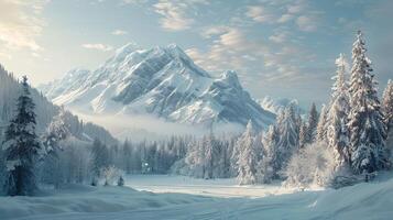 beautiful winter nature landscape amazing mountain photo