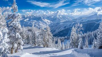 beautiful winter nature landscape amazing mountain photo