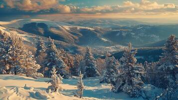 beautiful winter nature landscape amazing mountain photo