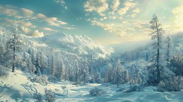 beautiful winter nature landscape amazing mountain photo