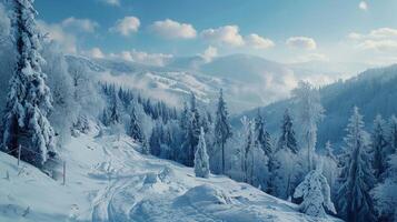 beautiful winter nature landscape amazing mountain photo