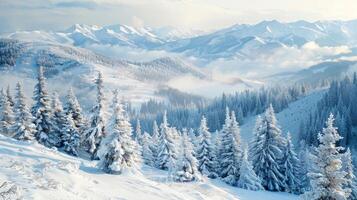 beautiful winter nature landscape amazing mountain photo