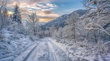 beautiful winter nature landscape amazing mountain photo