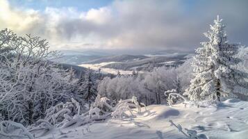 beautiful winter nature landscape amazing mountain photo