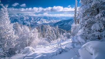 beautiful winter nature landscape amazing mountain photo