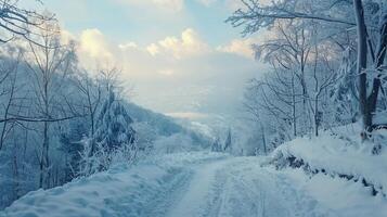 beautiful winter nature landscape amazing mountain photo