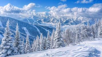 beautiful winter nature landscape amazing mountain photo