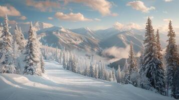 beautiful winter nature landscape amazing mountain photo