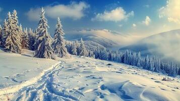 beautiful winter nature landscape amazing mountain photo