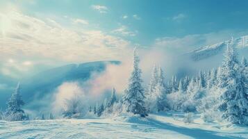 beautiful winter nature landscape amazing mountain photo