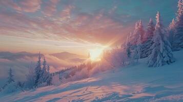 beautiful winter nature landscape amazing mountain photo