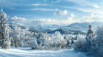 beautiful winter nature landscape amazing mountain photo