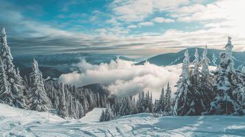 beautiful winter nature landscape amazing mountain photo