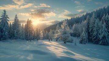 beautiful winter nature landscape amazing mountain photo