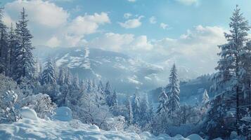 beautiful winter nature landscape amazing mountain photo