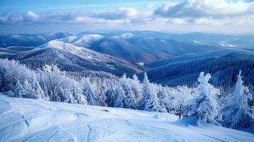 beautiful winter nature landscape amazing mountain photo