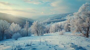 beautiful winter nature landscape amazing mountain photo