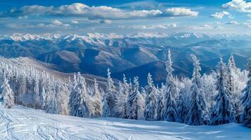 beautiful winter nature landscape amazing mountain photo