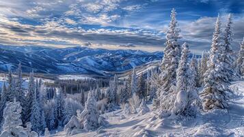 beautiful winter nature landscape amazing mountain photo