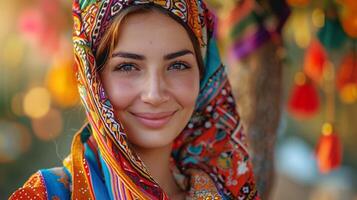 beautiful young woman in traditional clothing photo