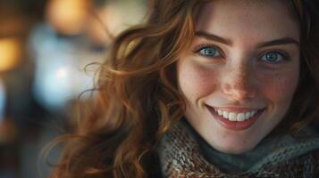 beautiful young women with toothy smiles indoors photo