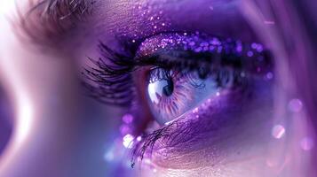 beauty eye painted purple vibrant and elegant photo