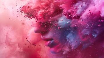 beauty product exploding with vibrant colors photo