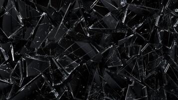 black background with shattered glass texture photo