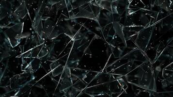 black background with shattered glass texture photo