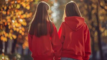 bff printed on red hoodie detailed high quality photo