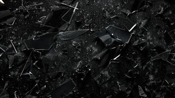 black background with shattered glass texture photo