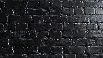 black brick wall textured background photo