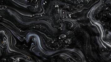 black marble ink texture acrylic painted waves photo