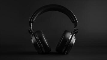 black headphones digital device detailed high quality photo