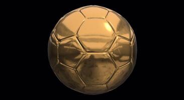 Golden Soccer Balls 3D Animation On Alpha Channel video