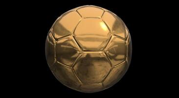 Golden Soccer Balls 3D Animation On Alpha Channel video