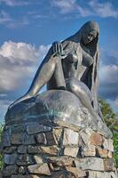 lorelei estatua a rin río en St.goarshausen,oriente rin Valle,rheingau,alemania foto