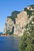 steep Shore and Village of Campione at Lake Garda,Italy photo